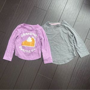 Falls Creek Kids & Cat & Jack long sleeve t-shirts: grandma’s & gray glitter 2T
